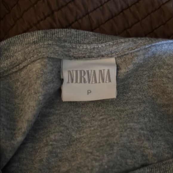 NIRVANA Black and Gray Graphic Crop T-Shirt - Picture 4 of 5
